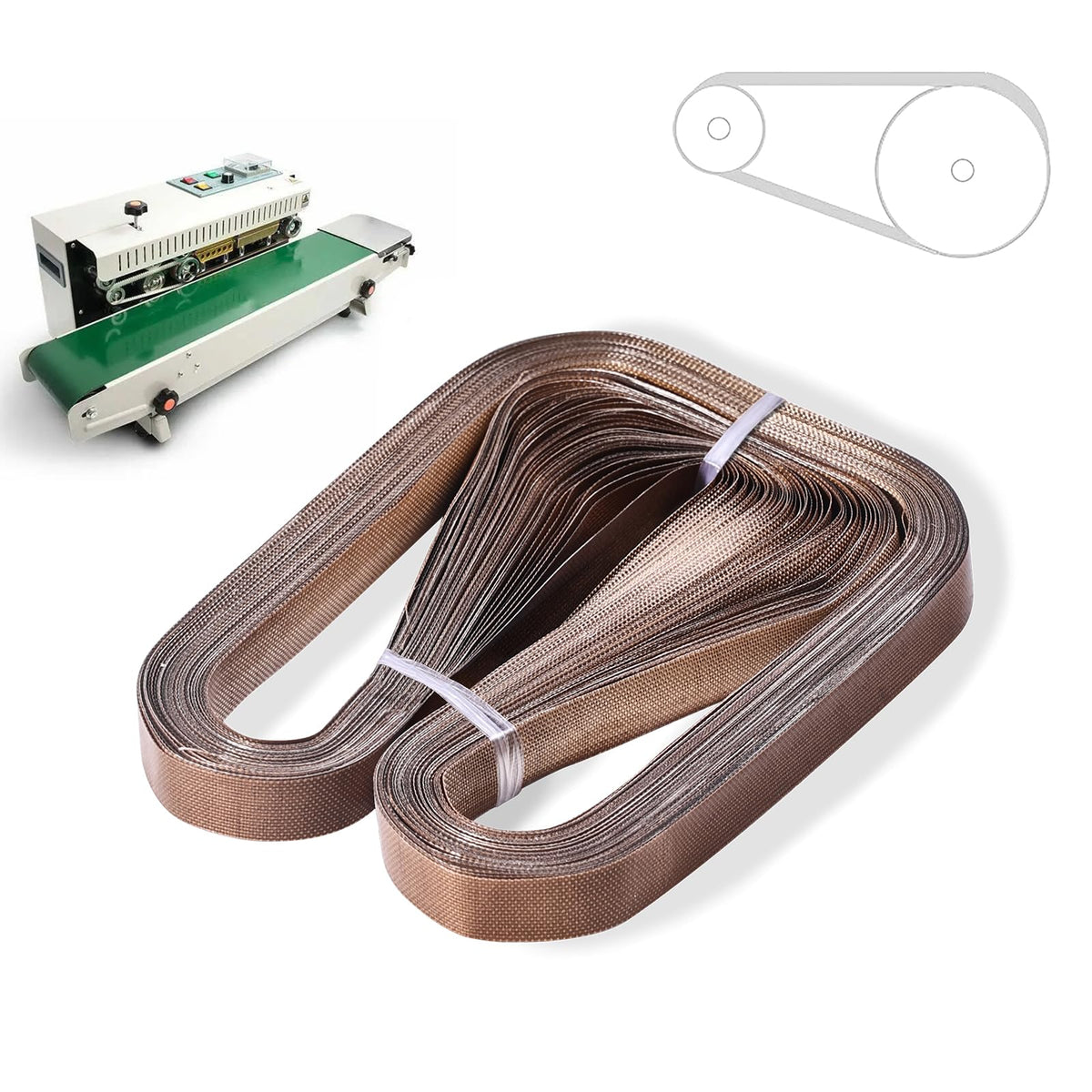 KitchenRaku 50pcs Band Sealer Belts for FR-770 Continuous Band Sealer,PTFE Teflon Tape for Automatic Horizontal Sealing Machine (770mm x 15mm x 0.2mm) 770mm x 15mm x 0.2mm