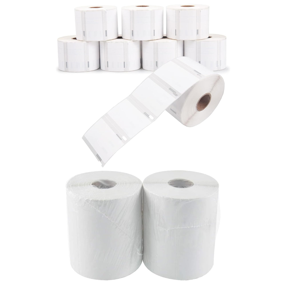 L Liked 8 Rolls Compatible with Dymo 30334 2-1/4" x 1-1/4" (57mm x 32mm) Multipurpose Direct Thermal Labels and 2 Rolls of 4" x 6" Direct Thermal Shipping Labels with 250 Labels/Roll