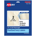Avery® Pearlized Ivory Rectangle Labels, 11" x 4.25", 20 Pearlized Ivory Labels, Laser/Inkjet Printable 20 labels