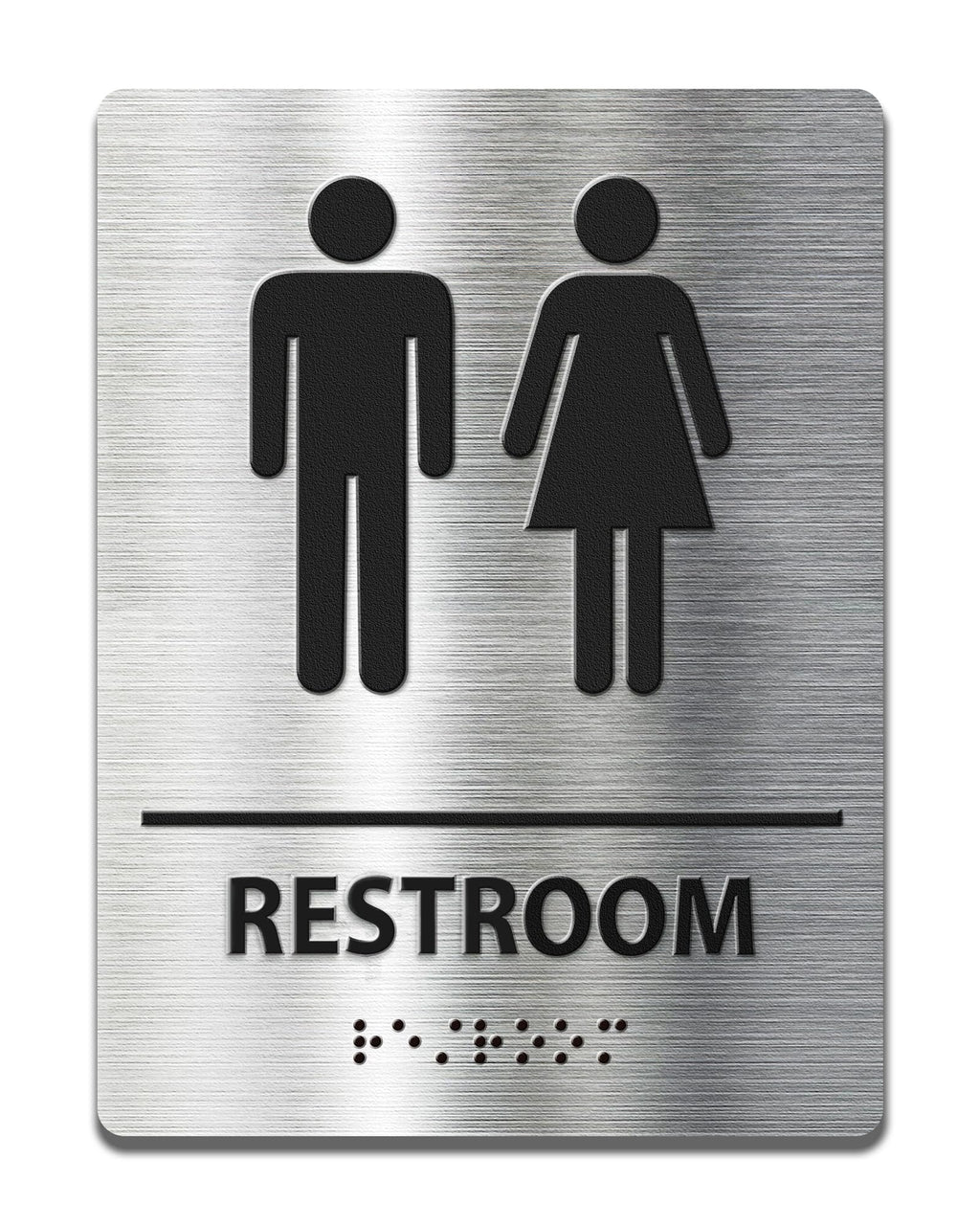 ADA-Mark Modern Restroom Sign for Business - ADA Compliant Braille Bathroom Sign with Easy Installation - 6" W x 8" H 1pk-new-Restroom