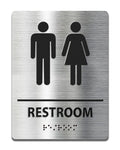 ADA-Mark Modern Restroom Sign for Business - ADA Compliant Braille Bathroom Sign with Easy Installation - 6" W x 8" H 1pk-new-Restroom