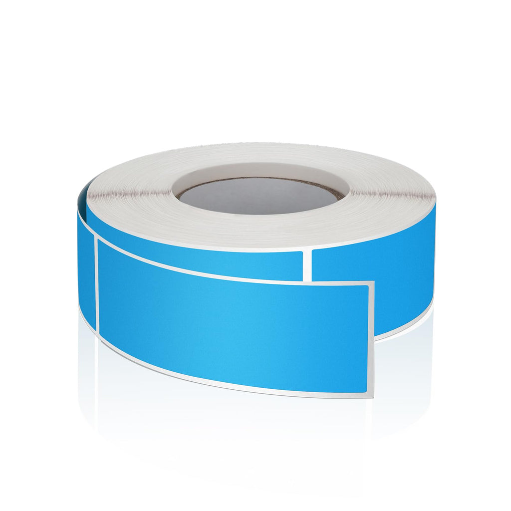 Blue Rectangle Labels 3" x 1" Color Coding Stickers Roll 500 Pcs Blue