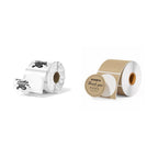 2" Transparent Round Thermal Labels 500 Labels/Roll+2" Brown Circle Thermal Labels 750 Labels/Roll