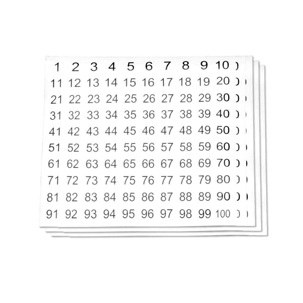 Consecutive Number Stickers 1-100, White, 0.5" Round, 900 Labels 9 Sheets (900 Labels)