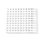 Consecutive Number Stickers 1-100, White, 0.5" Round, 900 Labels 9 Sheets (900 Labels)