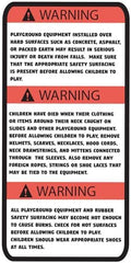 Colorful playground safety warning sticker from Generic, designed to promote safety awareness for children in play areas.
