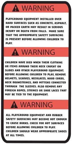 Colorful playground safety warning sticker from Generic, designed to promote safety awareness for children in play areas.