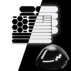 ELOS Reflective Gear 3M Reflective Black Stickers - Helmet Tape, Motorcycle Tape, Hi Viz Stickers for Helmets - Discreet Black Until Light Hits It (Combo Style) Combo Style 4.0