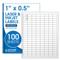 1" X 0.5" Matte White Printable Barcode Labels (100 Sheets, 16000 Stickers) 1" X 1/2" 100 Sheets