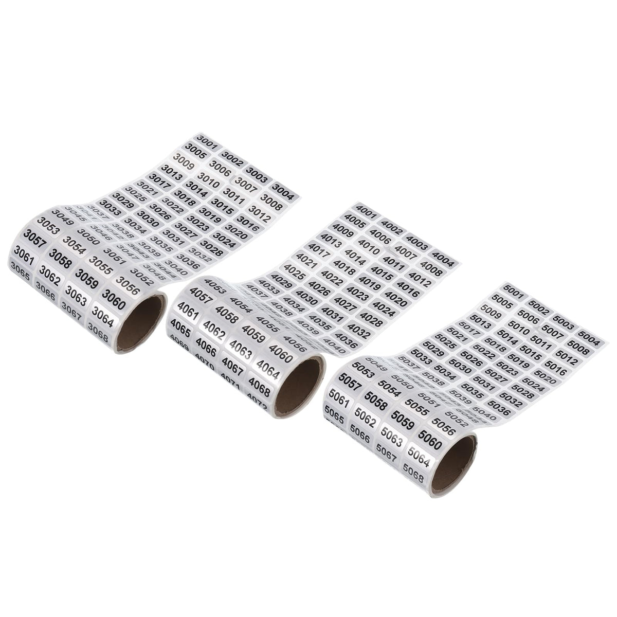 MECCANIXITY Consecutive Number Stickers 3001-4000 4001-5000 5001-6000