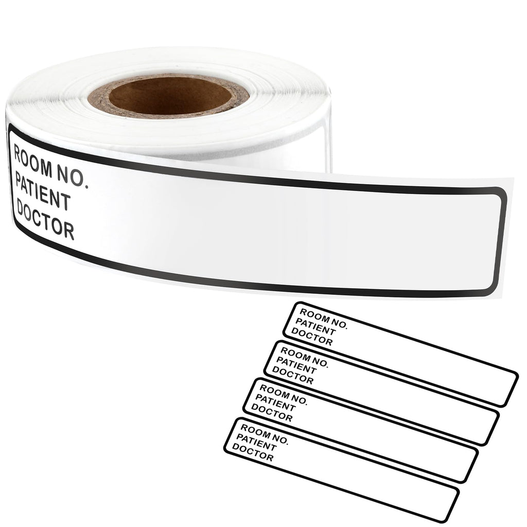 Set of 200 DLUGOPIS medical record binder spine stickers with adhesive labels for patient charts and storage bins.