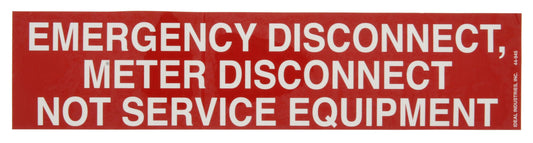IDEAL INDUSTRIES 44-945 NEC Meter Disconnect Label, 2-1/8 in. x 9 in. Adhesive 5Pk