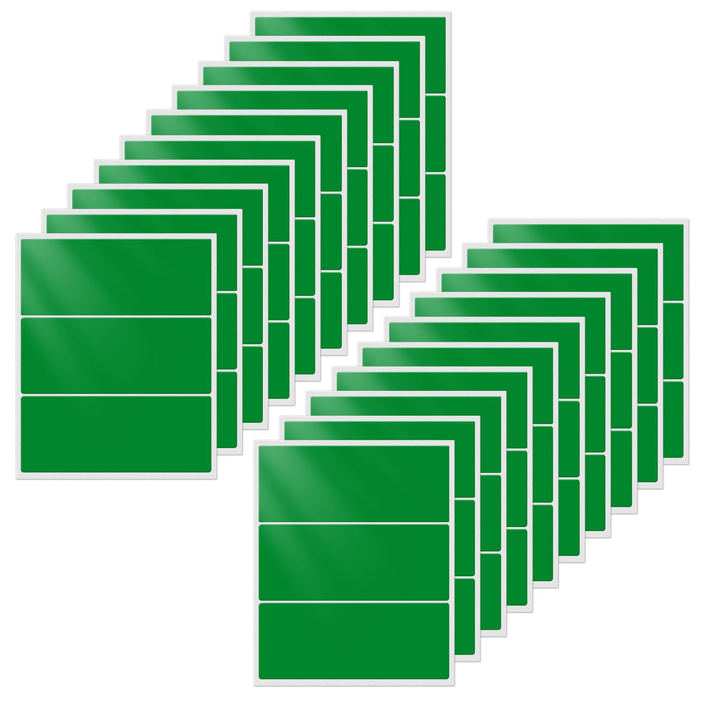Rectangle Labels 4" × 2" Color Coding Vinyl Stickers Green 60 PCS