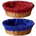 FillTouch 2 Pcs 12 Inches Round Offering Baskets for Church, Blue,Red red, blue