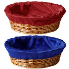 FillTouch 2 Pcs 12 Inches Round Offering Baskets for Church, Blue,Red red, blue