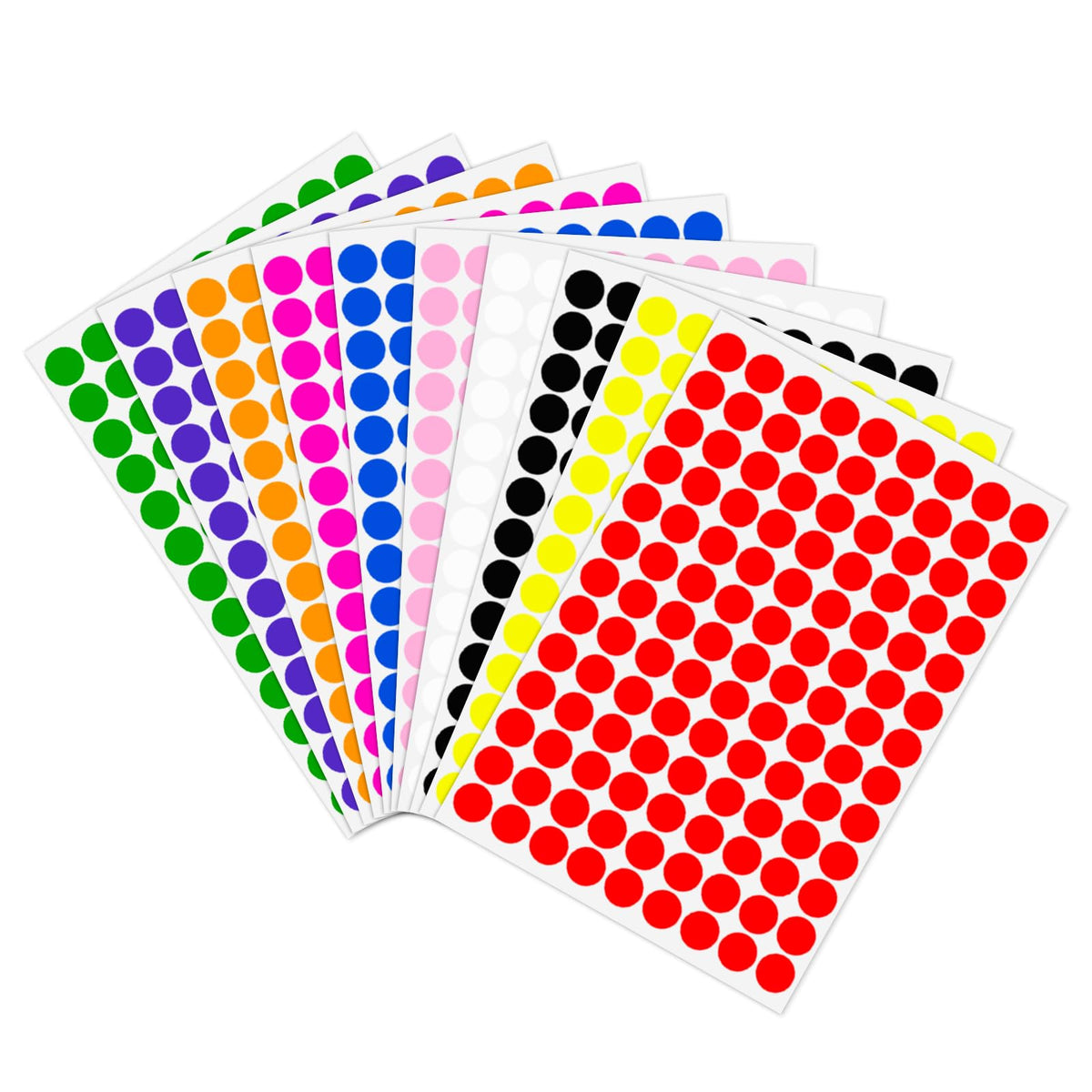 2340 PCS Colored Dot Stickers 1/2" Round Circle Coding Labels Multicolored 1/2 Inch