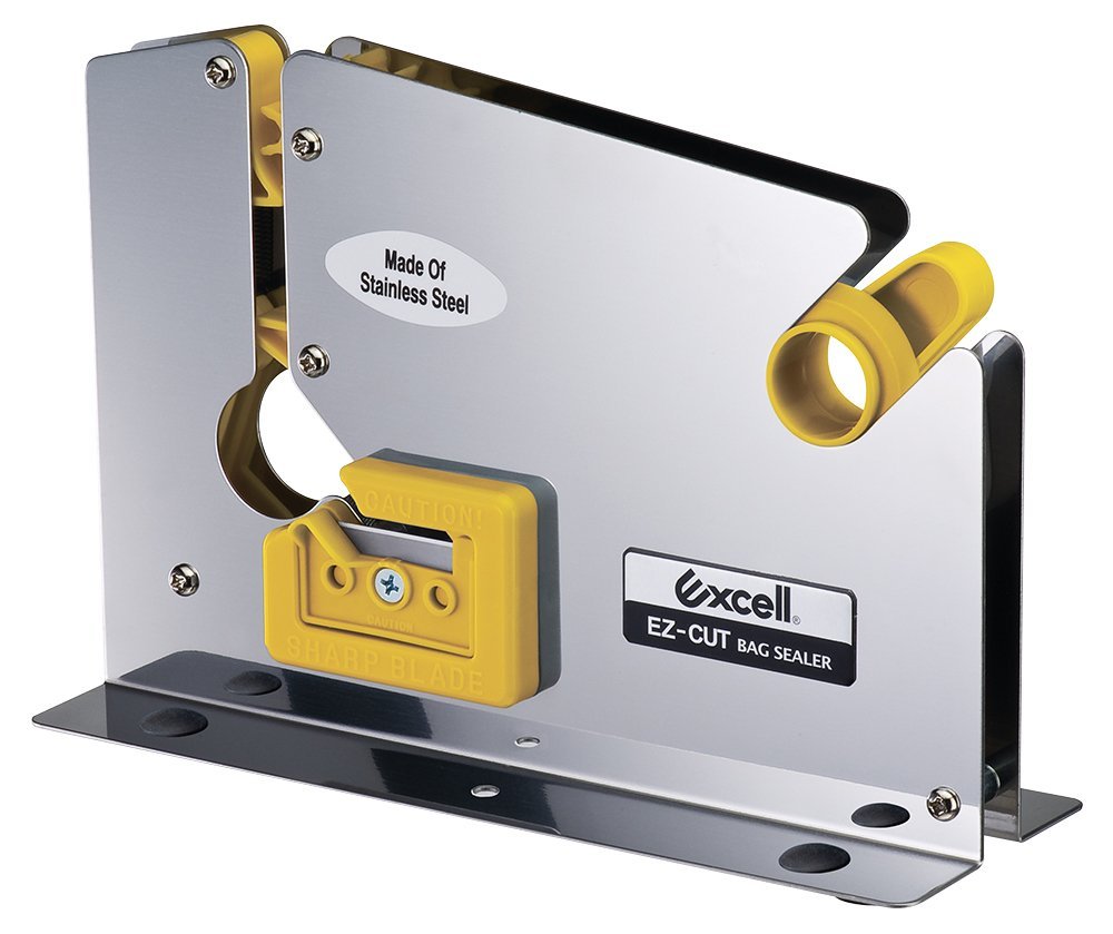 by Excell Tape Bag Sealer with Integrated Trimmer & Stabilizer, ET-606STK Stainless Steel