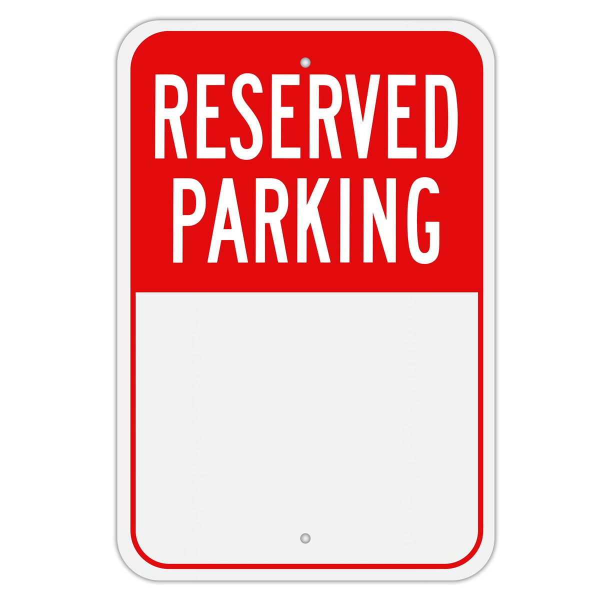 MUXYH Blank Reserved Parking Sign, Write-On Sign, 18” x 12” Rust Free Heavy Duty Aluminum Reflective Warning Signs, UV Protected, Fade Resistant, Weatherproof - Easy to Mount - Outdoor use Red 1
