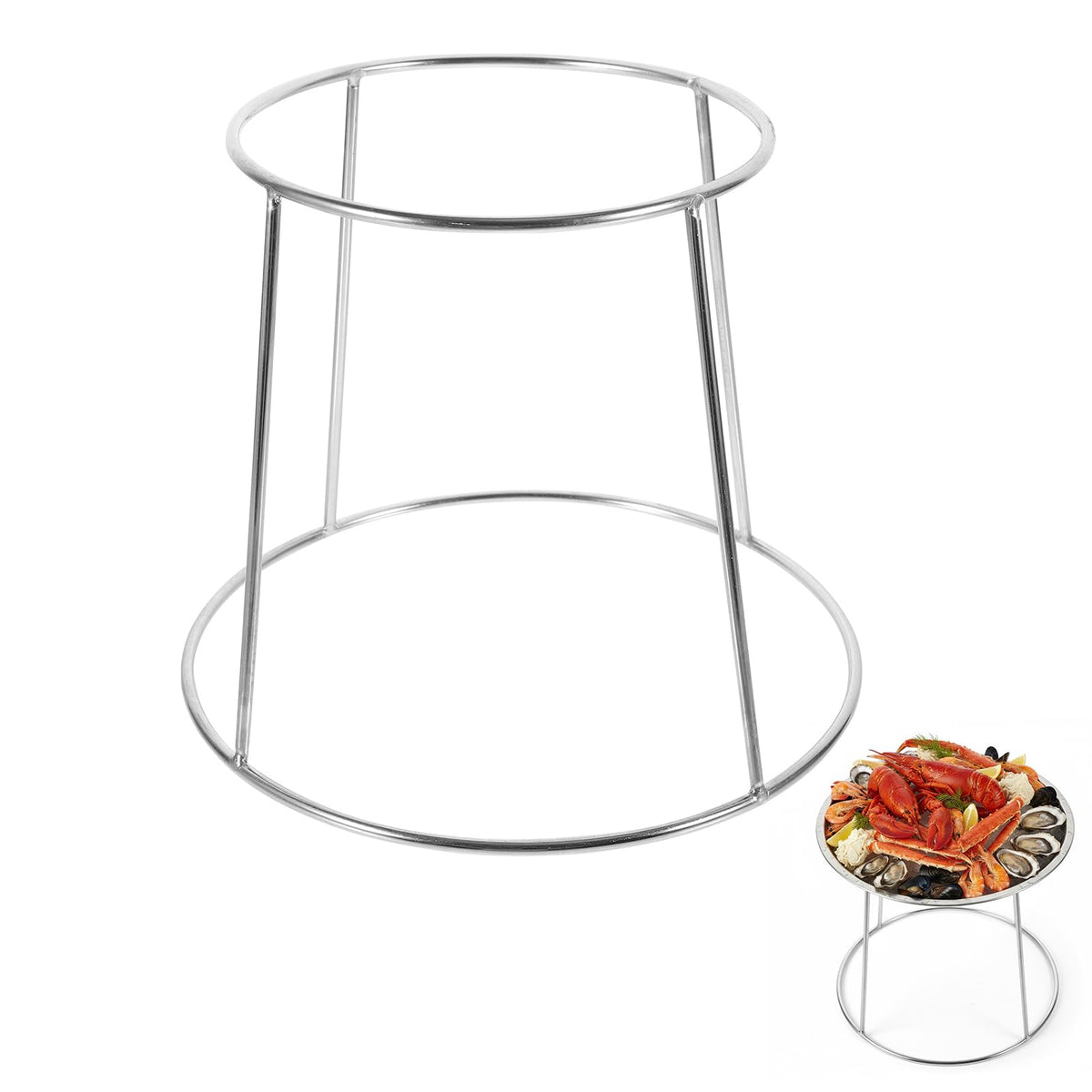 Hemoton Seafood Display Stand Stainless Steel Seafood Rack