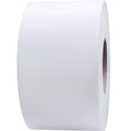 Four packs of 8x4 white perforated thermal printer labels with permanent adhesive, suitable for laser and inkjet printers.