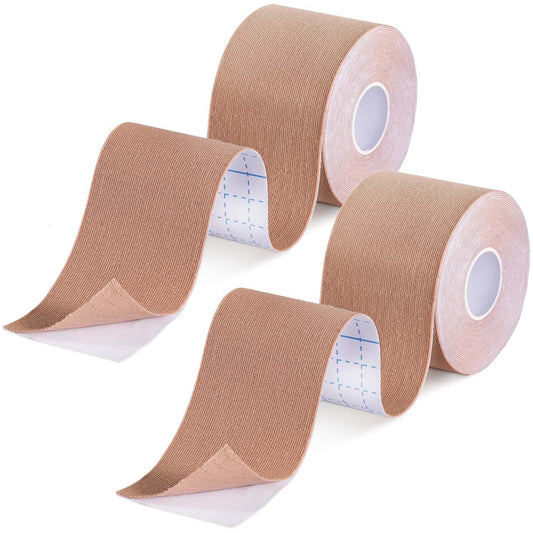 SenseYo 2 Pack Kinesiology Tape, Athletic Tape Supports Protects Muscles, Knees, Shoulders & Plantar Fasciitis, Waterproof & Hypoallergenic Kinesiology Tape (Skin Color) Skin Color (2pcs)