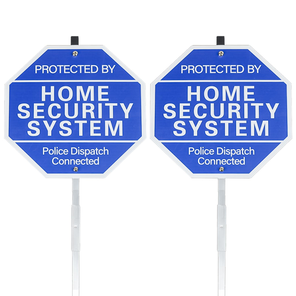 2 Pack 10" x 28" Home Security System Sign, Reflective & Rust Free Aluminum Home Security x2