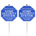 2 Pack 10" x 28" Home Security System Sign, Reflective & Rust Free Aluminum Home Security x2