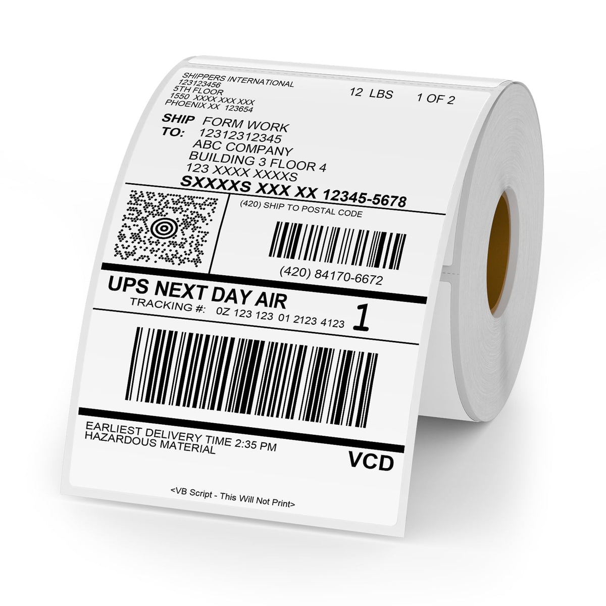 White Thermal Labels 4 × 6 Inch Waterproof Vinyl Stickers 250 PCS White