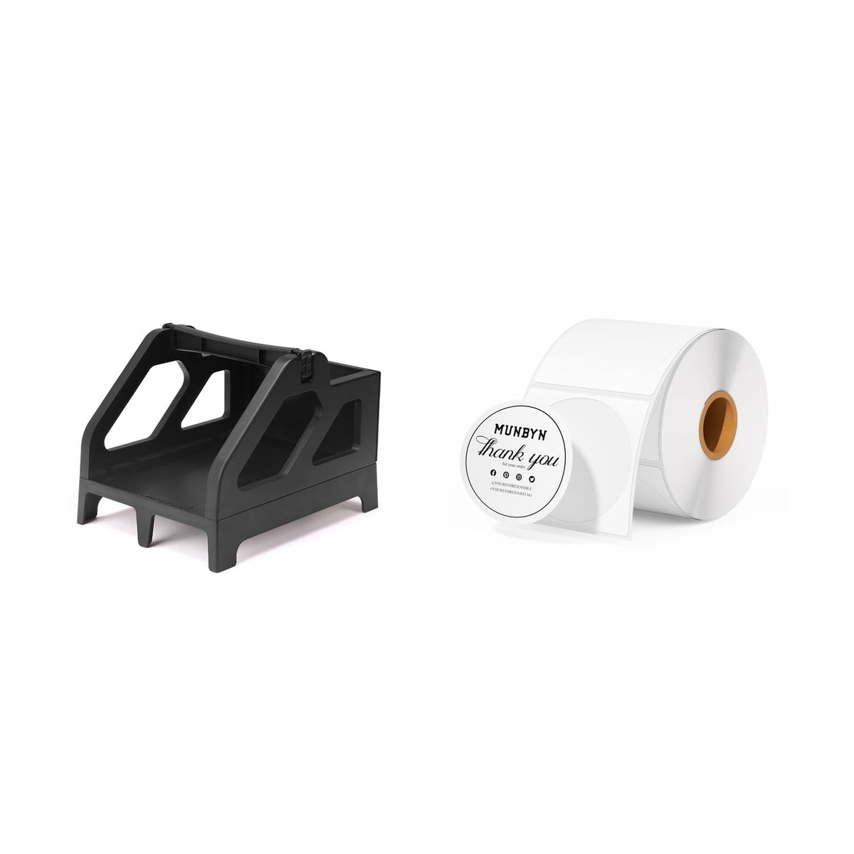 ITPP941ST Label Holder Black+2" Circle Thermal Labels 750 Labels/Roll