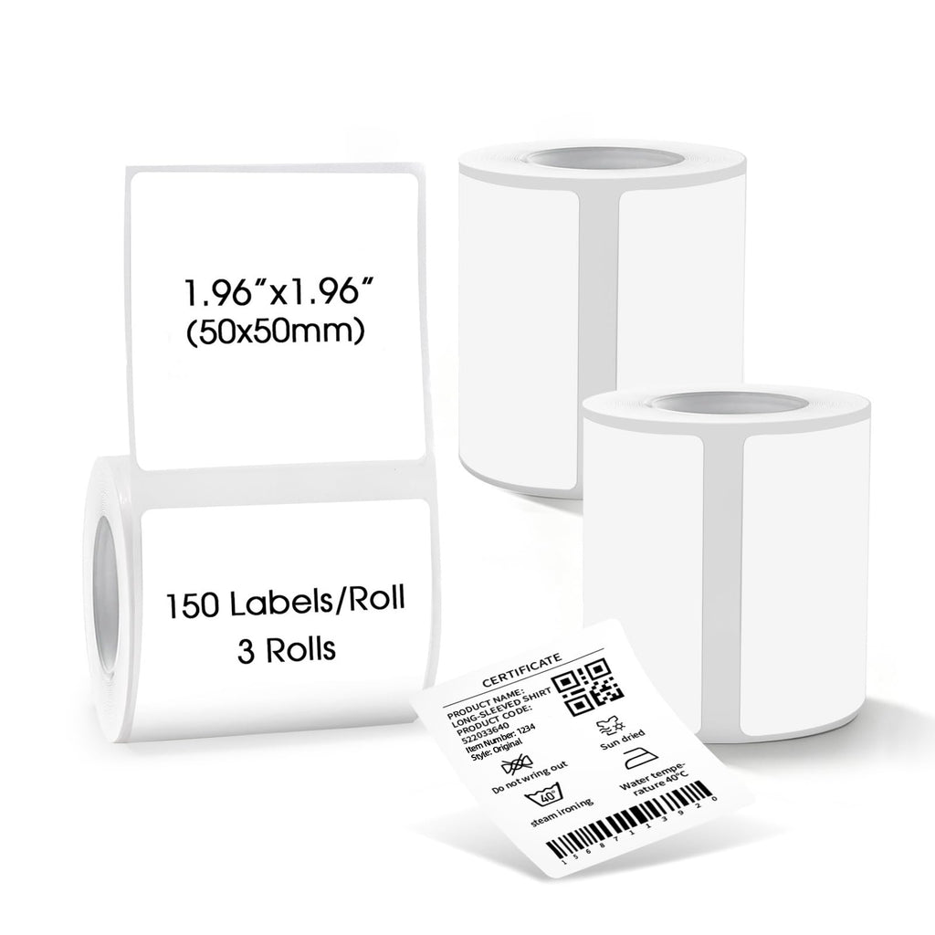 Thermal Labels for M110/M100/M220/M108,1.96”x1.96”(50x50mm) 1.96*1.96 3 rolls