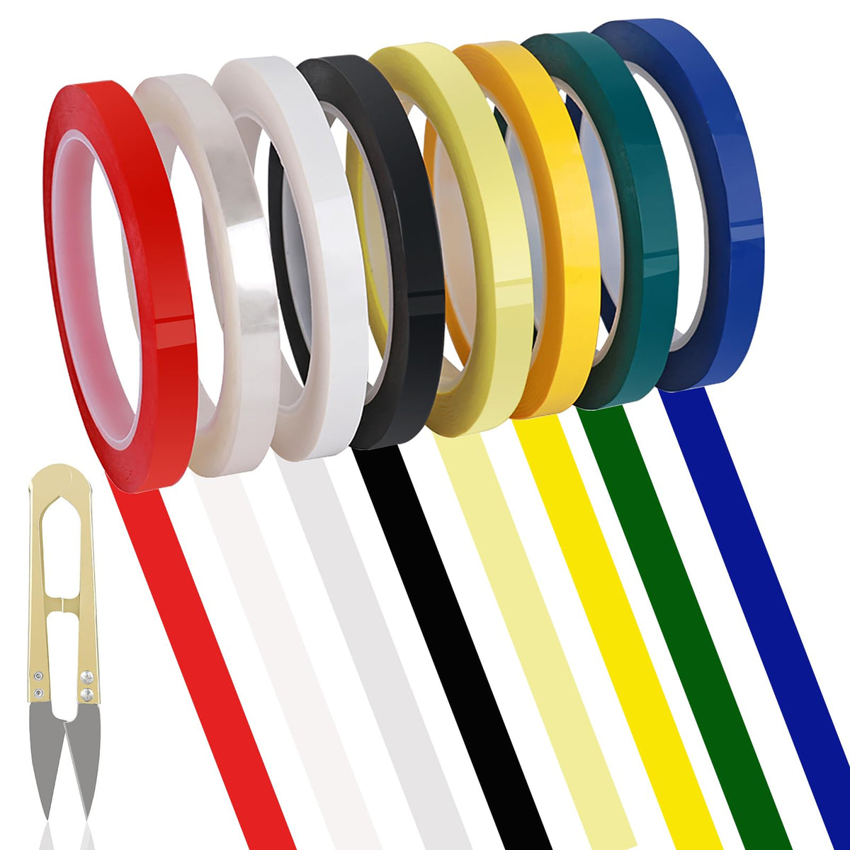 8 Rolls 0.4 Inch Colorful Autoclave Tapes, 216 Feet Each, Dental & Instrument ID, Autoclavable Up to 270F Blue
