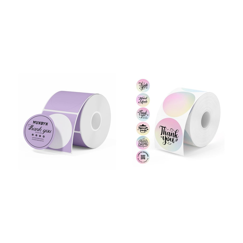 2" Purple Circle Thermal Labels 750 Labels/Roll+2" Round Thermal Labels 750 Labels/Roll