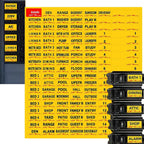 Yellow circuit breaker labels for electrical panels, GSNYSAN industrial labels with easy-to-read fuse box stickers.