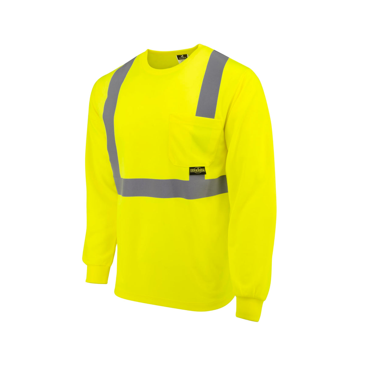 RADWEAR ST21-2 Type R Class 2 Long Sleeve Moisture Wicking Reflective Safety T-Shirt for Men and Women, Hi-Vis Green, XL X-Large