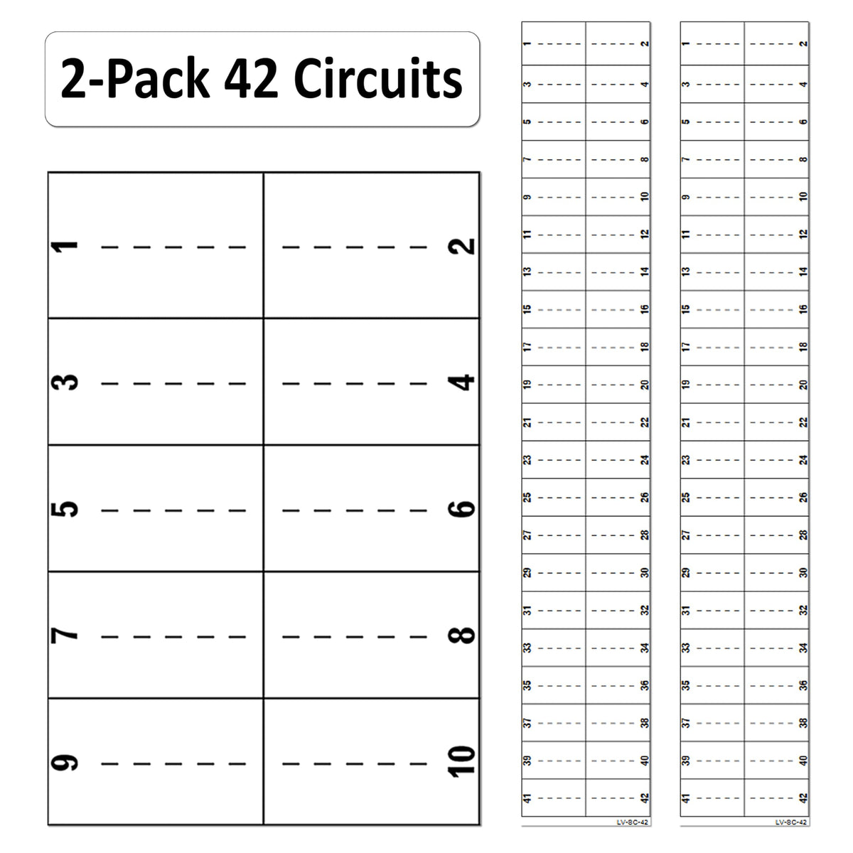 2 Pack 42 Circuits Replacement for Square D Schnider Homeline Electrical Circuit Breaker Fuse Panel Directory Labels Stickers Decals LSDL Vinyl White 2 Pack