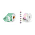 2" Green Circle Thermal Stickers 750 Labels/Roll+2" Round Thermal Labels 750 Labels/Roll