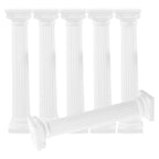 Totority Mini Roman Pillar Greek Columns, 6Pcs White Plastic Roman Column Set for Tiered Cakes Stacking, 6.7 Inch Miniature Pillars Decor for Wedding Photography Props