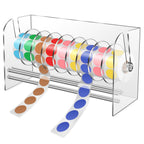 Sticker Dispenser,Label Dispenser,Sticker Holder Organizer,Sticker Roll Dispenser,Adjustable 9 Disks Acrylic Lable Roll Holder Organizer, Label Stand for Holding Tape Sticker Label Office and Home
