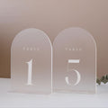 Frosted Arch Table Numbers 1-5 with Stands