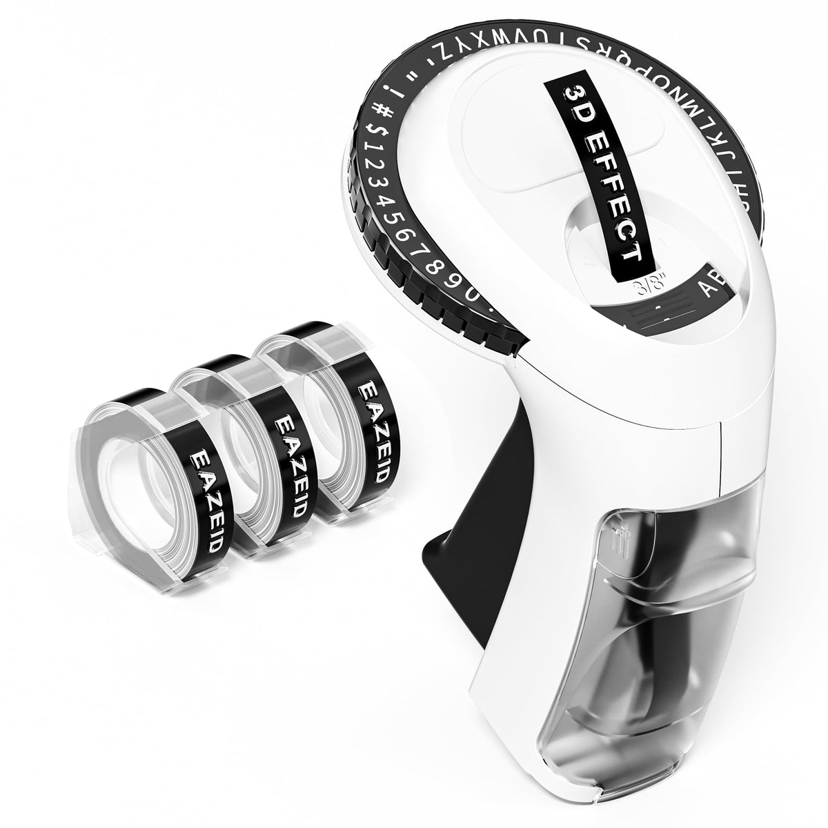 Label Maker Embossing, Embossed Vintage Label Maker with 3 Tapes White label maker