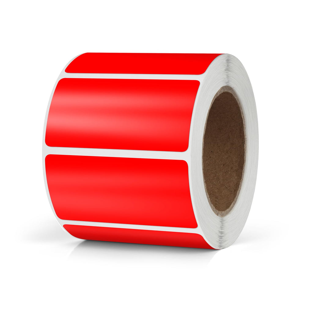 Red Rectangle Labels 2 x 1 Inch Blank Stickers Roll 500 Pcs Red