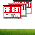 For Rent Signs with Stakes, Double-Sided Printing, For Rent Yard Signs, For Rent Sign with Stand,(3 Pack)
