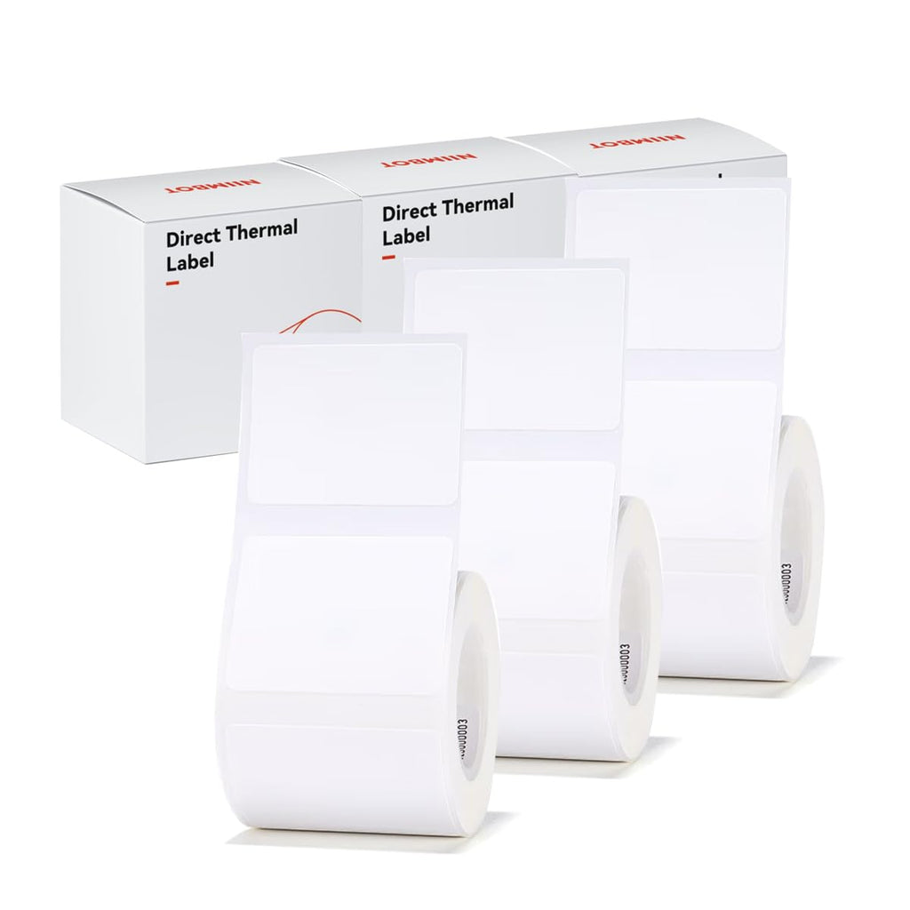 B21 Label of 3 Rolls White 40x30mm for NIIMBOT B1 B21 B3S Label Maker, Waterproof,Self-Adhesive Label Paper Office and Home Labeling Tape Replacement. 3Rolls-40x30mm