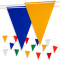 Multicolor Pennant Safety Flags, Perimeter Warning Flag Banner Line, For Flagging Construction/Traffic Barrier/Parking Lot/Rooftop/Backstroke/Party & Special Events 7" X 10" Pennants on 100' Rope 100FT