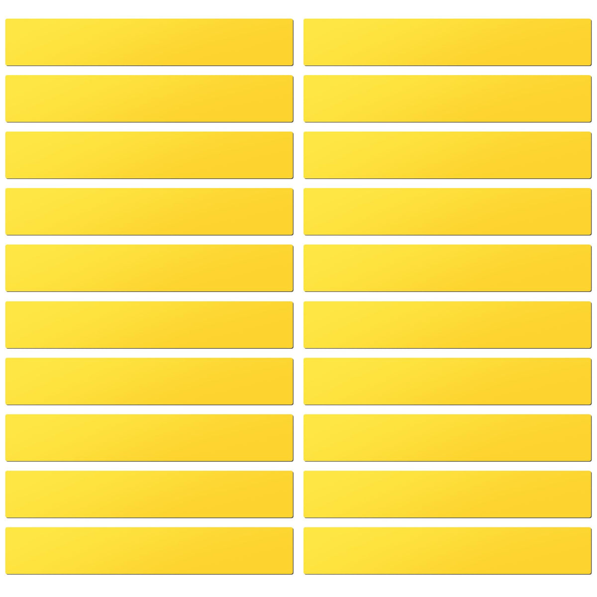 LLPT Dry Erase Magnetic Label Strips, 2" x 12", Yellow, 20 Pack 2" x 12" 20 Pack