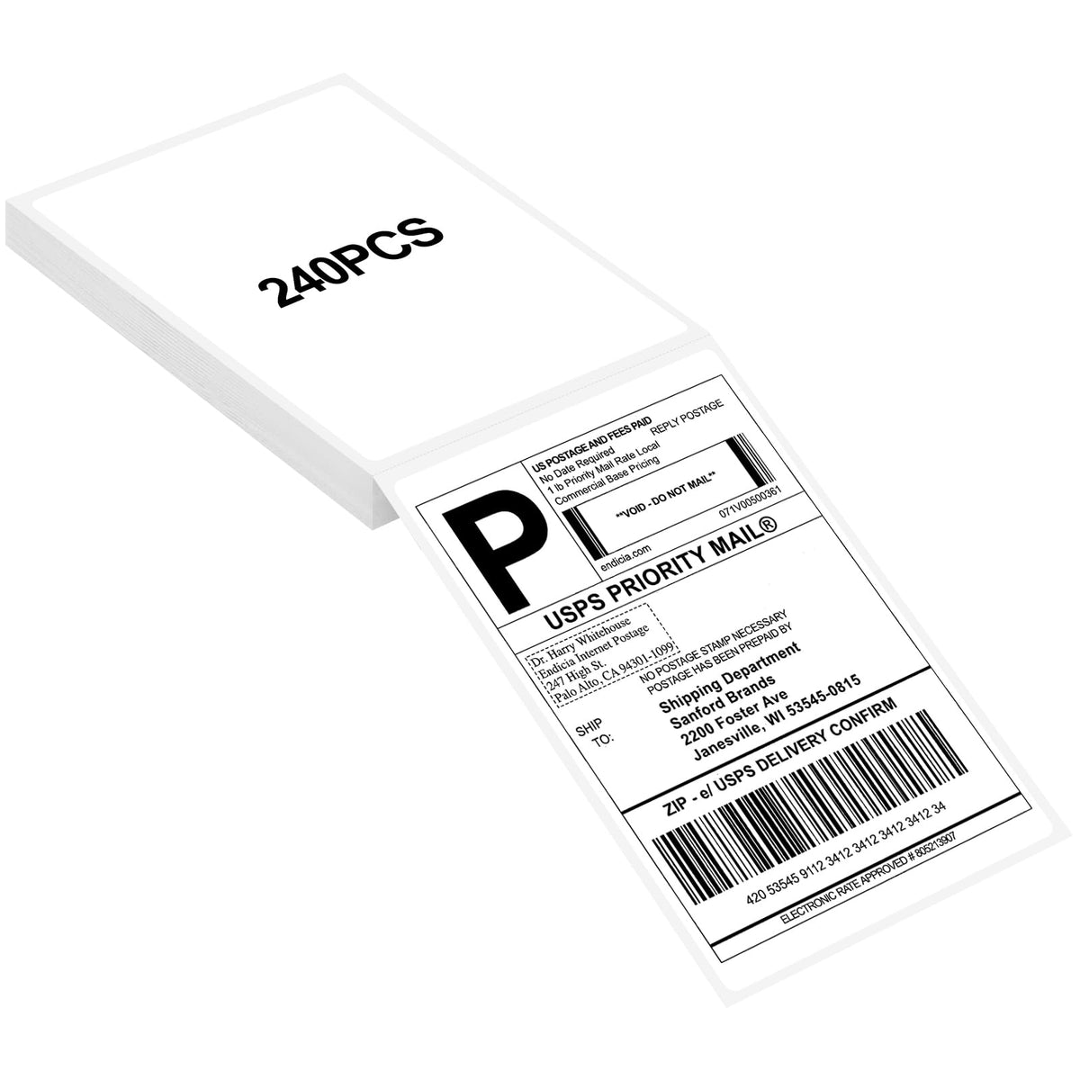 Joyberg 4x6 Thermal Labels - Strong Adhesive, White Thermal Printer Paper 240 Labels