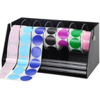 Feifeiya Adjustable Label Dispenser Acrylic Sticker Roll Dispenser, 7 Disks