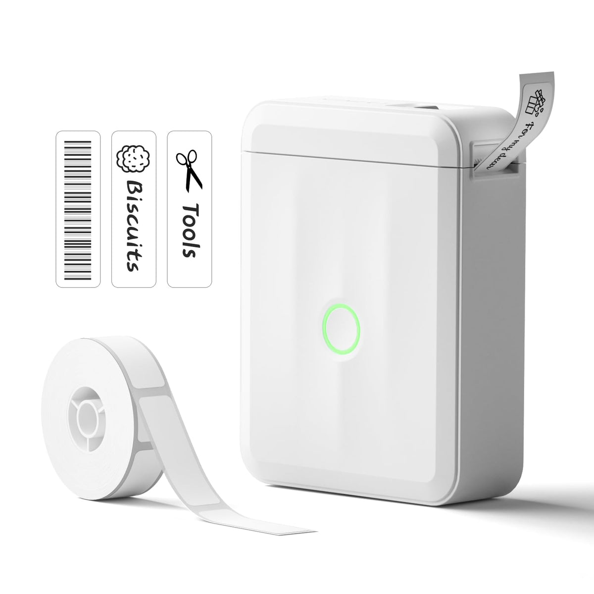 NIIMBOT D110 Upgrade Mini Label Maker, Bluetooth Thermal Printer for Daily White Label Machine with 1 Label Tape