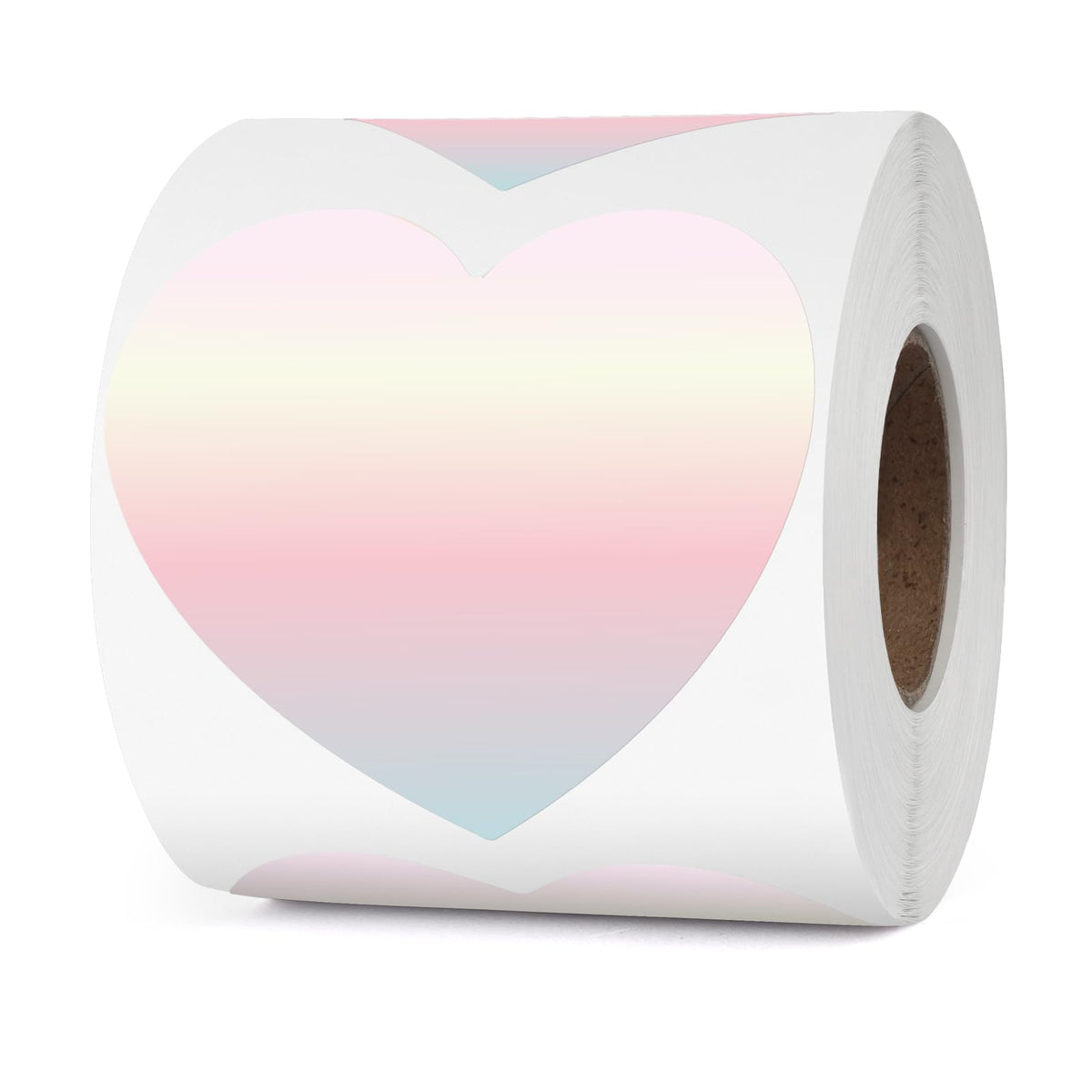 Heart Thermal Labels 3 Inch Gradient Red Vinyl Stickers 500 PCS
