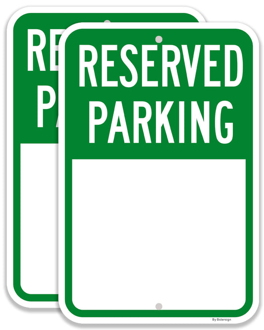 Bstersign-Blank Reserved Parking Sign, Blank Write-On Sign, 12 x 18 Inches Reflective Aluminum, Rust-Free,2Pack Write-On Sign-2 Pack